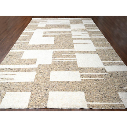 Modern and Contemporary Wool Hand Knotted Rug Brown 12.1X17.10  -O084453