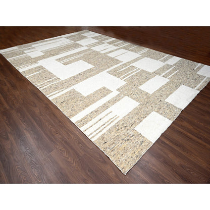 Modern and Contemporary Wool Hand Knotted Rug Brown 12.1X17.10  -O084453