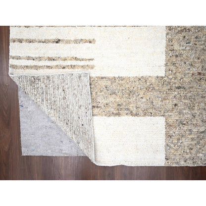 Modern and Contemporary Wool Hand Knotted Rug Brown 12.1X17.10  -O084453