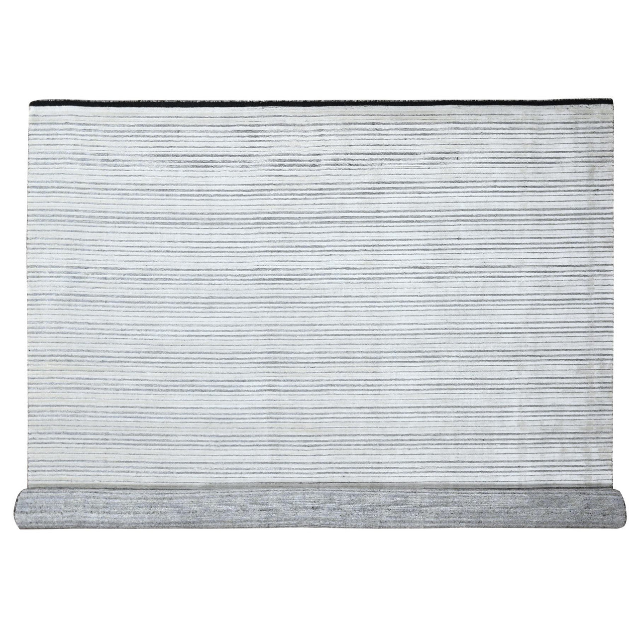 Ivory 14'0" x 16'0" Modern and Contemporary Handloom Wool/Silk Rug - Sku: O084456