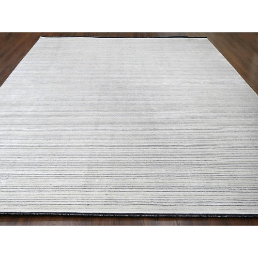 Modern and Contemporary Wool & Silk Hand Loomed Rug Ivory No Border 14.0X16.0 -O084456