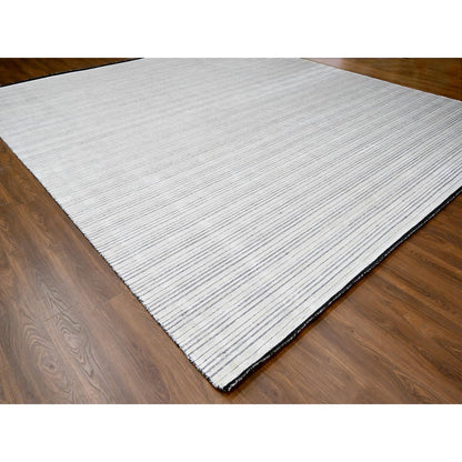 Modern and Contemporary Wool & Silk Hand Loomed Rug Ivory No Border 14.0X16.0 -O084456