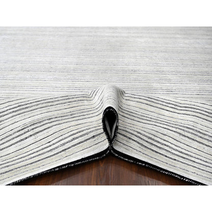 Modern and Contemporary Wool & Silk Hand Loomed Rug Ivory No Border 14.0X16.0 -O084456