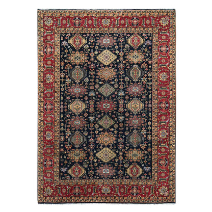 Heriz Wool Hand Knotted Rug Black Turkey Red 9.0X11.11 -O084457
