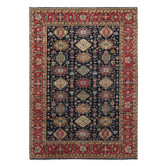 Heriz Wool Hand Knotted Rug Black Turkey Red 9.0X11.11 -O084457