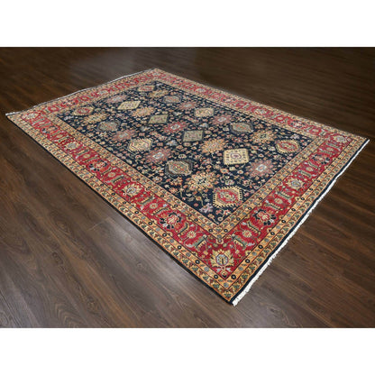 Heriz Wool Hand Knotted Rug Black Turkey Red 9.0X11.11 -O084457