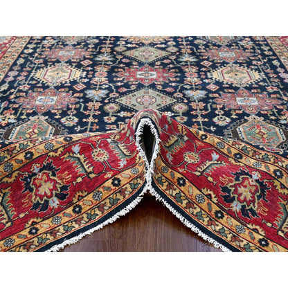Heriz Wool Hand Knotted Rug Black Turkey Red 9.0X11.11 -O084457