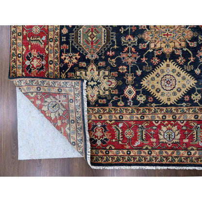 Heriz Wool Hand Knotted Rug Black Rust Red 8.2X9.11 -O084458