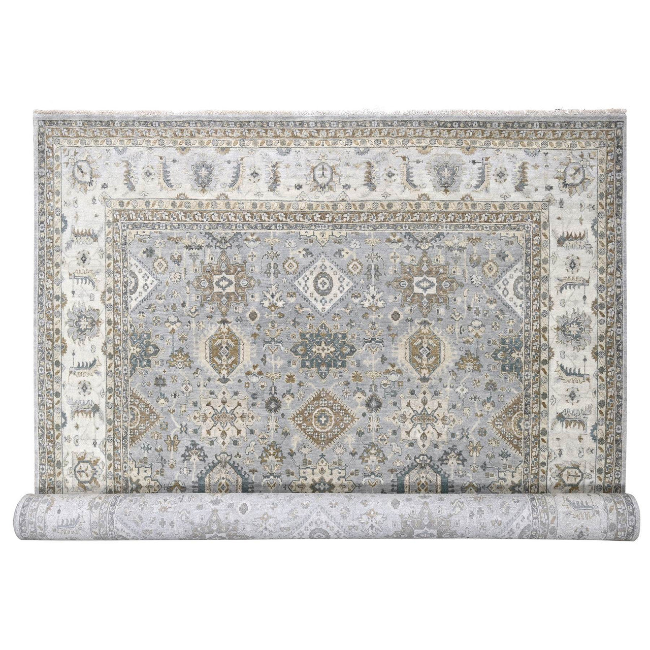Gray 12'2" x 17'11" Heriz Lexicon Hand knotted Wool Rug - Sku: O084459