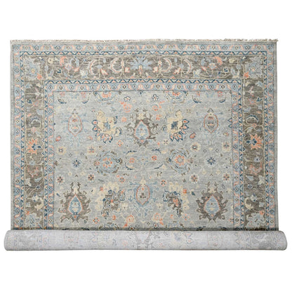 Oushak And Peshawar Wool Hand Knotted Rug Grey Camouflage Gray 12.0X17.9 -O084491