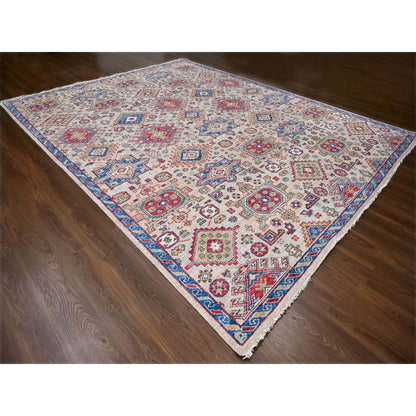 Heriz Wool Hand Knotted Rug Brown Sapphire Blue 11.9X14.10 -O084493