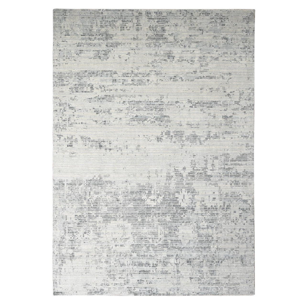 Ivory 8'11" x 11'11" Modern and Contemporary Hand knotted Wool Rug - Sku: O084499