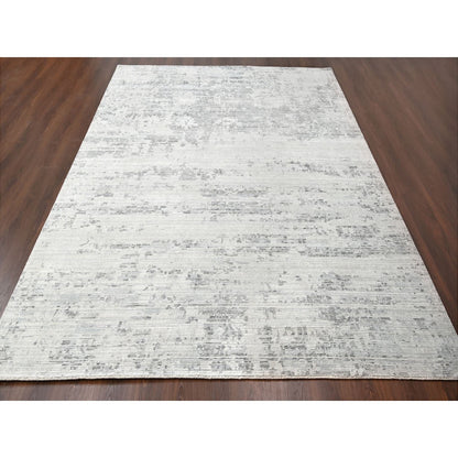 Modern and Contemporary Wool Hand Knotted Rug Ivory No Border 8.11X11.11 -O084499