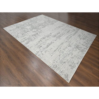 Modern and Contemporary Wool Hand Knotted Rug Ivory No Border 8.11X11.11 -O084499