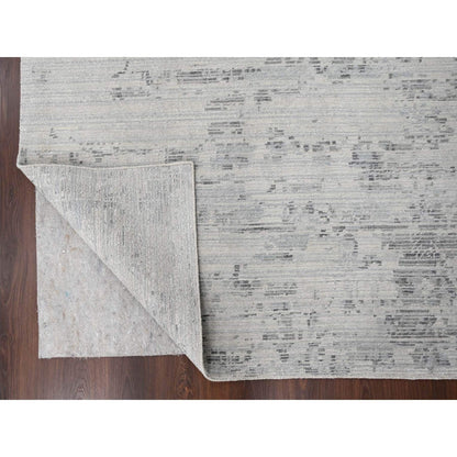 Modern and Contemporary Wool Hand Knotted Rug Ivory No Border 8.11X11.11 -O084499