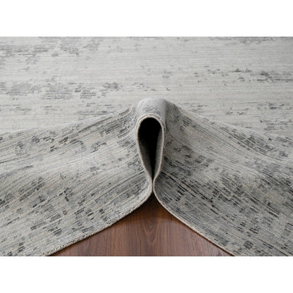 Modern and Contemporary Wool Hand Knotted Rug Ivory No Border 8.11X11.11 -O084499