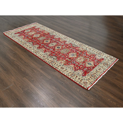 Heriz Wool Hand Knotted Rug Red Gold 4.1X9.10 -O084500