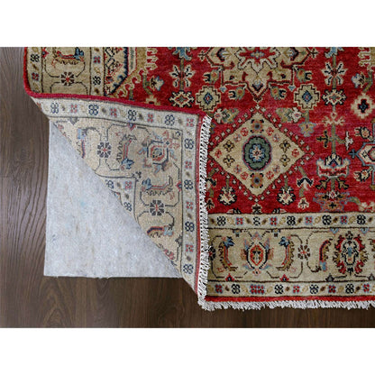Heriz Wool Hand Knotted Rug Red Gold 4.1X9.10 -O084500