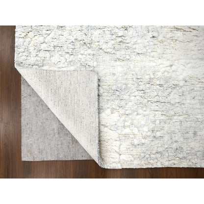 Modern and Contemporary Wool Hand Knotted Rug Ivory No Border 9.0X11.8 -O084514