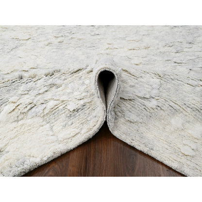 Modern and Contemporary Wool Hand Knotted Rug Ivory No Border 9.0X11.8 -O084514