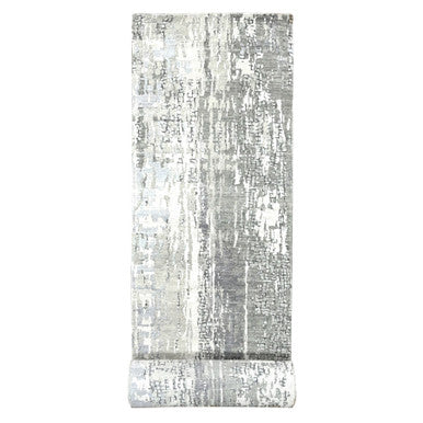 Modern and Contemporary Wool & Silk Hand Knotted Rug Grey No Border 2.9X19.9 -O084517