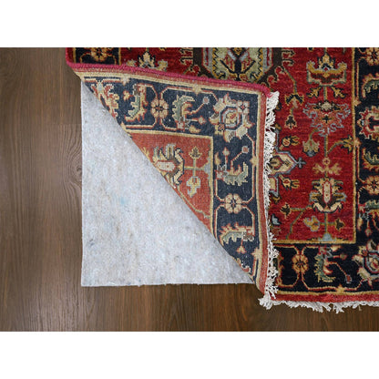 Heriz Wool Hand Knotted Rug Red Pastel Black 2.7X19.10 -O084518