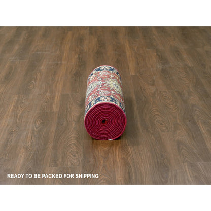 Heriz Wool Hand Knotted Rug Red Pastel Black 2.7X19.10 -O084518