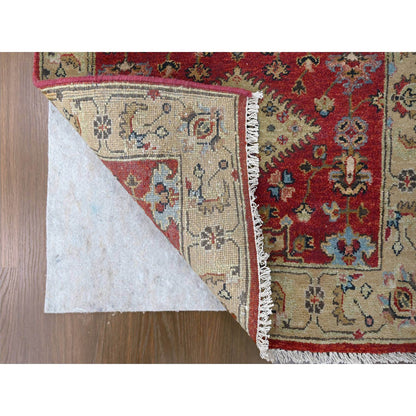 Heriz Wool Hand Knotted Rug Red Gold 2.9X15.10 -O084520