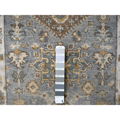 Heriz Wool Hand Knotted Rug Grey White Dove 2.7X11.10 -O084523