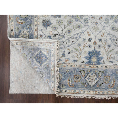 Oushak And Peshawar Wool Hand Knotted Rug Grey Oxford Gray 5.2X4.11 -O084528