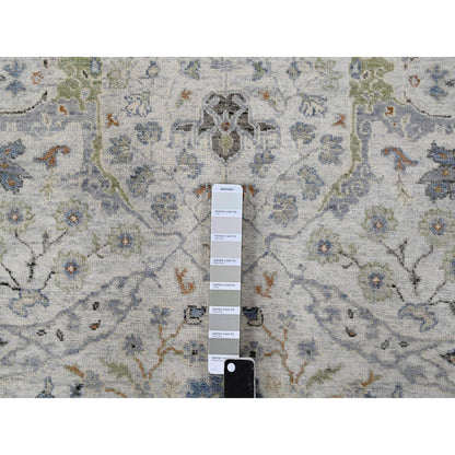 Oushak And Peshawar Wool Hand Knotted Rug Grey Oxford Gray 5.2X4.11 -O084528