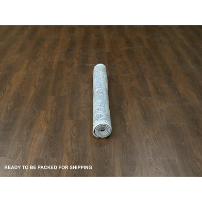 Oushak And Peshawar Wool Hand Knotted Rug Grey Oxford Gray 5.2X4.11 -O084528