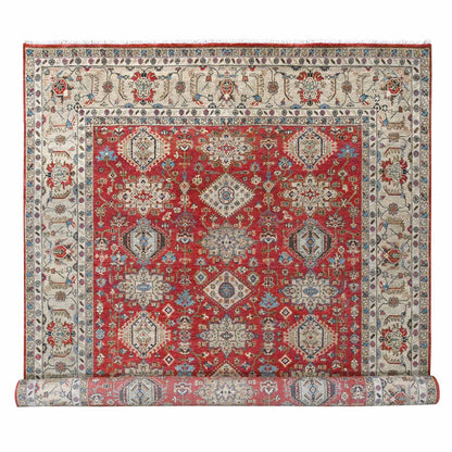 Heriz Wool Hand Knotted Rug Red Gold 9.3X11.11 -O084532