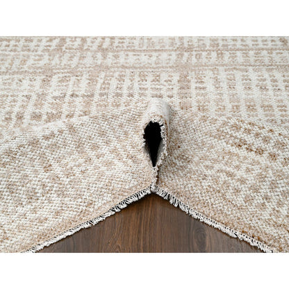 Modern and Contemporary Wool Hand Knotted Rug Brown No Border 8.11X11.11 -O084535