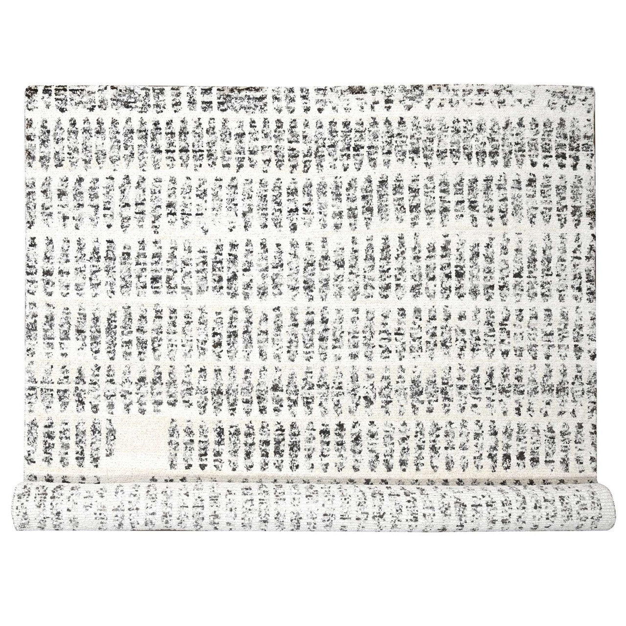 Modern and Contemporary Wool Hand Knotted Rug Ivory No Border 10.2X13.9 -O084537
