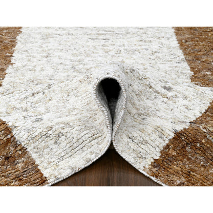 Modern and Contemporary Wool Hand Knotted Rug Brown No Border 9.2X11.9 -O084539