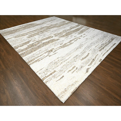 Modern and Contemporary Wool Hand Knotted Rug Brown No Border 12.1X14.8 -O084541