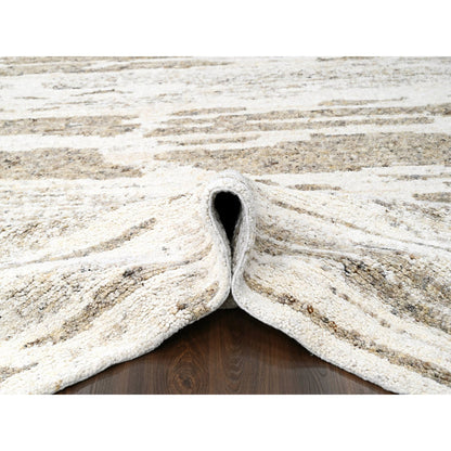 Modern and Contemporary Wool Hand Knotted Rug Brown No Border 12.1X14.8 -O084541