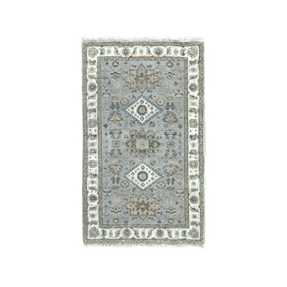 Heriz Wool Hand Knotted Rug Grey White Dove 3.0X5.0 -O084547