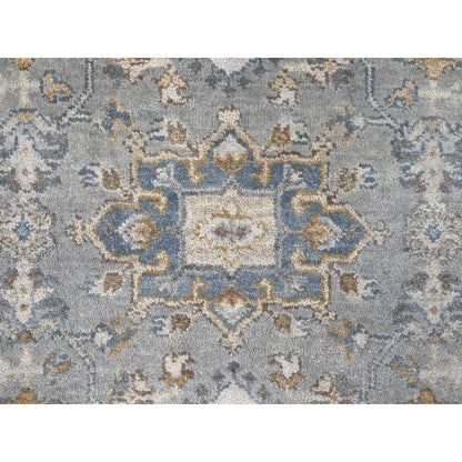 Heriz Wool Hand Knotted Rug Grey White Dove 4.1X6.0 -O084550