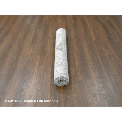 Heriz Wool Hand Knotted Rug Grey White Dove 4.1X6.0 -O084550