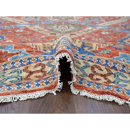 Heriz Wool Hand Knotted Rug Red Gold 9.2X11.8 -O084564