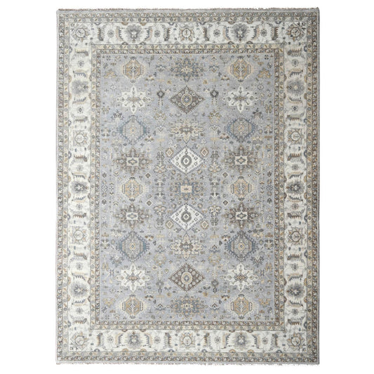 Heriz Wool Hand Knotted Rug Grey White Dove 9.0X11.10 -O084567