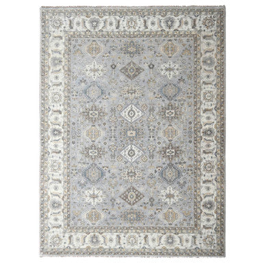 Heriz Wool Hand Knotted Rug Grey White Dove 9.0X11.10 -O084567