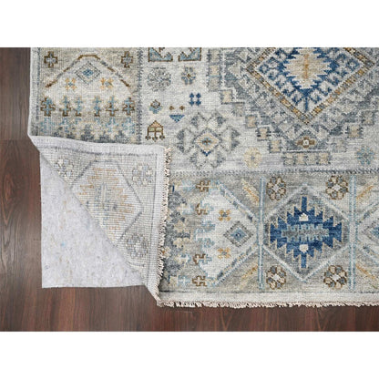 Kazak Wool Hand Knotted Rug Ivory Ash Gray 7.11X9.11 -O084572