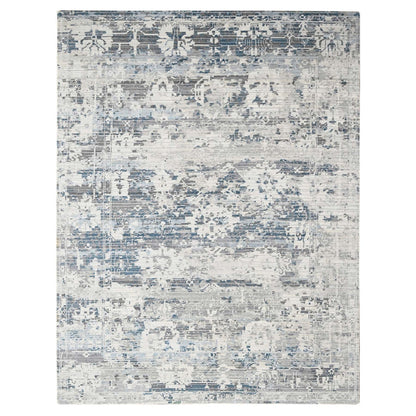 Modern and Contemporary Wool Hand Knotted Rug Ivory No Border 9.3X12.0 -O084578