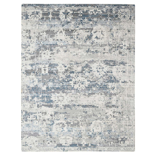 Modern and Contemporary Wool Hand Knotted Rug Ivory No Border 9.3X12.0 -O084578