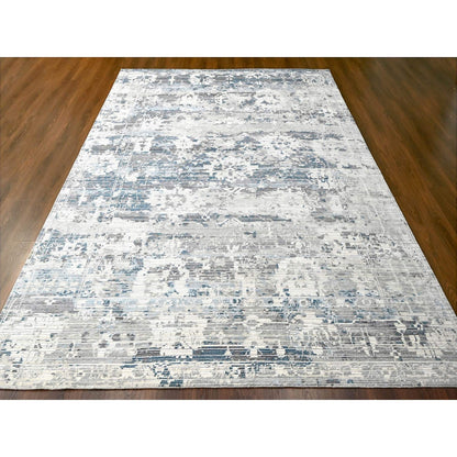 Modern and Contemporary Wool Hand Knotted Rug Ivory No Border 9.3X12.0 -O084578