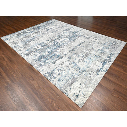 Modern and Contemporary Wool Hand Knotted Rug Ivory No Border 9.3X12.0 -O084578