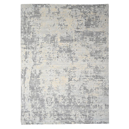 Modern and Contemporary Wool Hand Knotted Rug Ivory No Border 9.0X11.10 -O084579